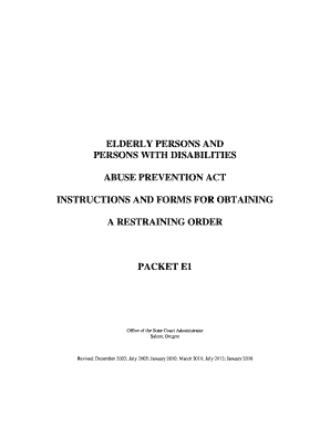 Oregon Restraining Order Packet  Form