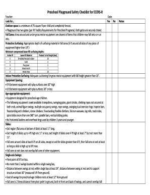 Ecers Outdoor Checklist  Form