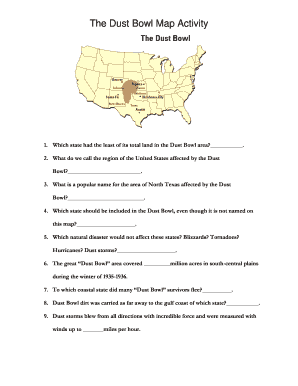 Dust Bowl Map Activity  Form