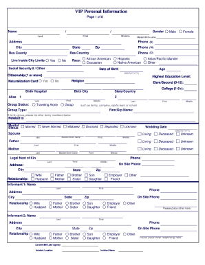 VIP Personal Information DMORT REGION IV