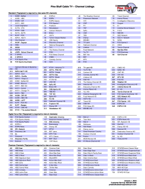 Channel Guide  Form