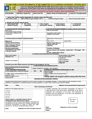 Lic Form for Claiming Hcbmsb