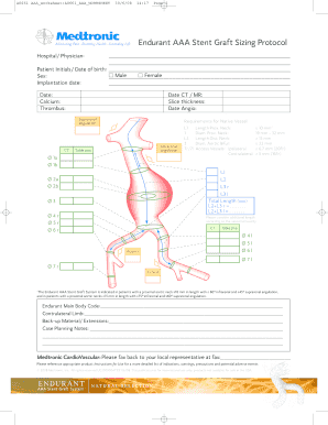 Medtronic Endurant Sizing  Form