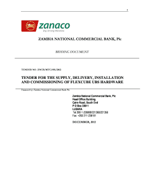 Zanaco Tenders  Form