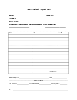 LTHS PTO Check Deposit Form Lthspto