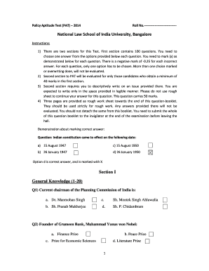 Nlsiu Mpp Question Paper  Form