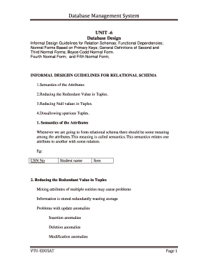 Informal Design Guidelines for Relation Schemas