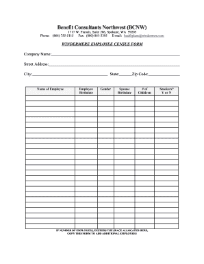 Benefit Consultants Northwest  Form