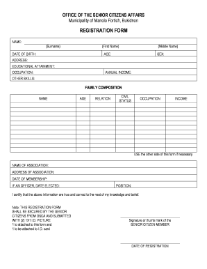Senior Citizen Data Form