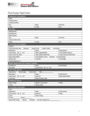 Diesel Fire Pump Start-up and Flow Test Checklist