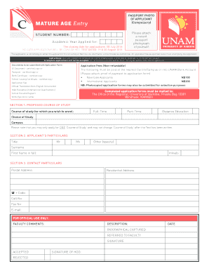  Unam Mature Age Entry Application Form 2023 2016