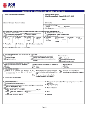 Uob Documentary Collection Form