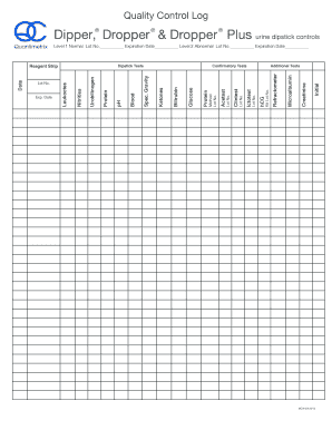 Quality Control Log  Form