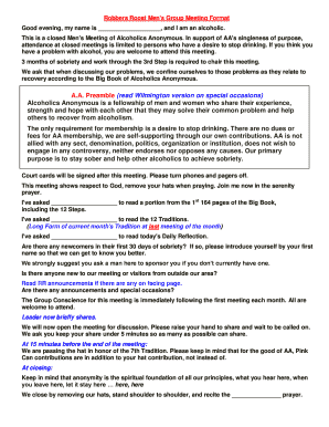 Aa Meeting Format Printable