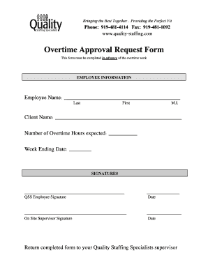  Overtime Approval Form 2015-2024
