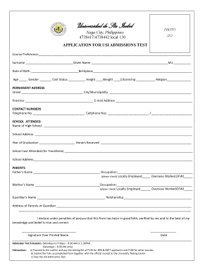 Usi Enrollment  Form