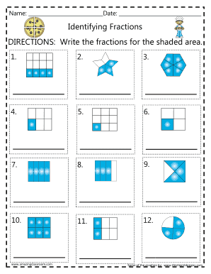 Write the Fraction of the Shaded Area  Form