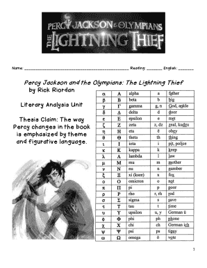 Percy Jackson Activity Sheets PDF  Form