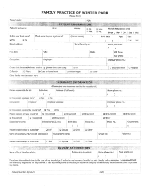 Patient Intake Form