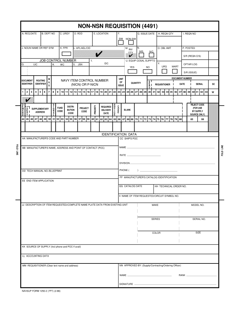 NON NSN REQUISITION 4491  Form
