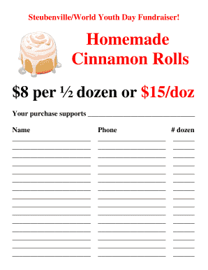 Cinnamon Roll Order Form Mtcctopeka