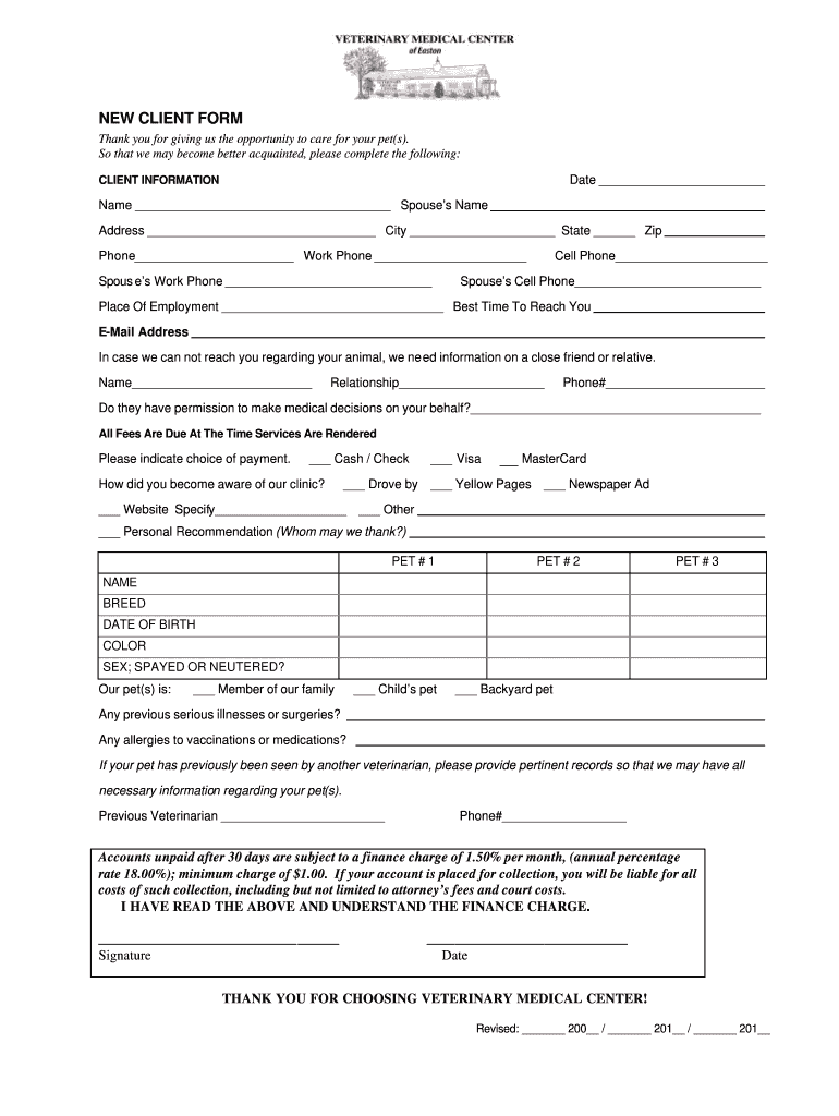 New Client Form