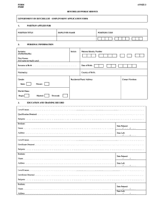 FORM ANNEX 5 PM05 SEYCHELLES PUBLIC SERVICE GOVERNMENT of Luh Gov