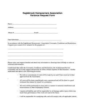 Hoa Variance Request Form