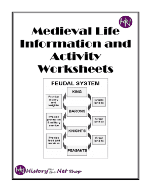 Medieval Life Information and Activity Worksheets Answer Key