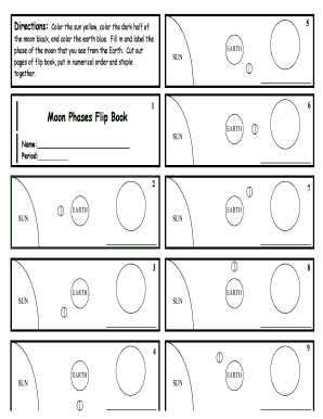 Moon Phases Flip Book  Form