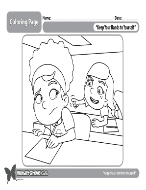 Keep Your Hands to Yourself Coloring Page  Form