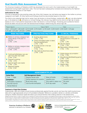 Oral Risk Assessment  Form