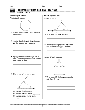 Module 7 Properties of Triangles Answer Key  Form