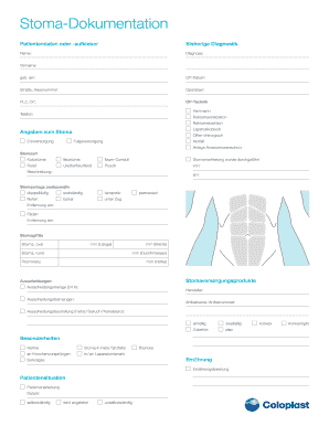 Stoma Dokumentation Bcoloplastbde  Form