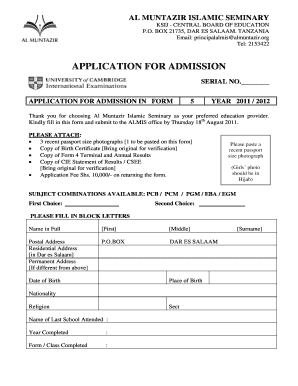 Almuntazir Online Application  Form