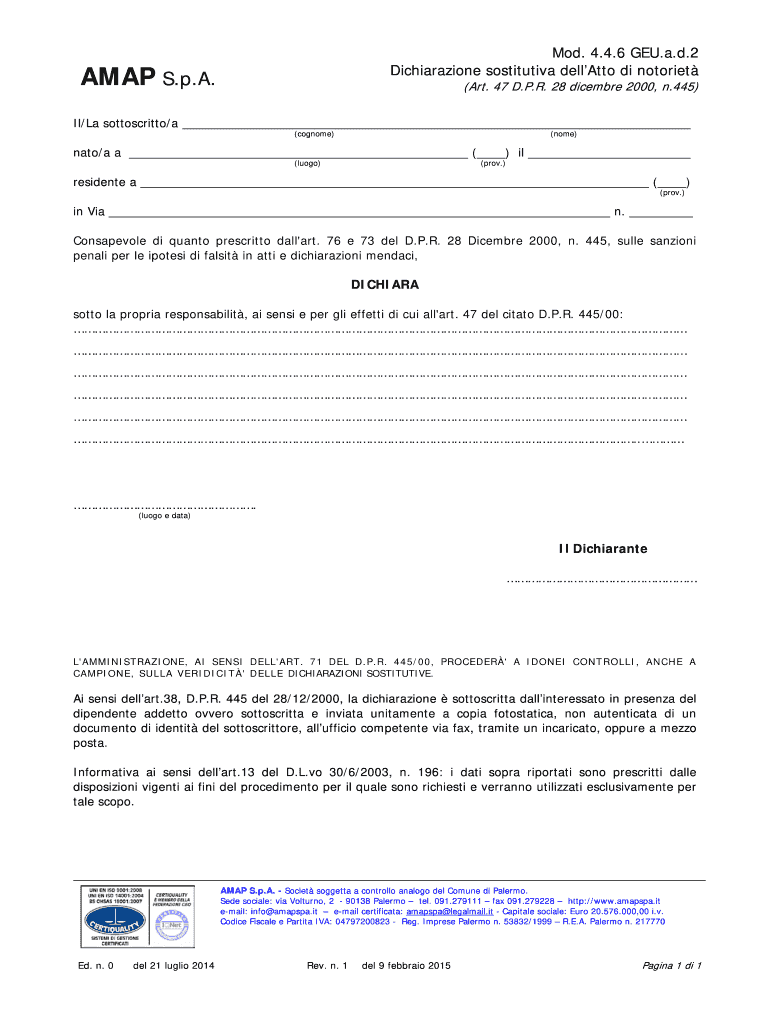 Mod 4 4 6 Geu a C Amap Palermo  Form