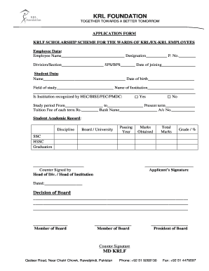 Krl Foundation  Form