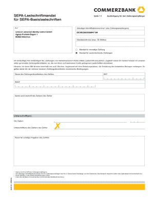 SEPA Lastschriftmandat Seite 11 Ausfertigung Fr Den Idgard  Form