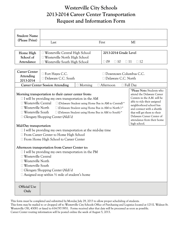  Career Center Student Information Form FY14doc 2014-2024