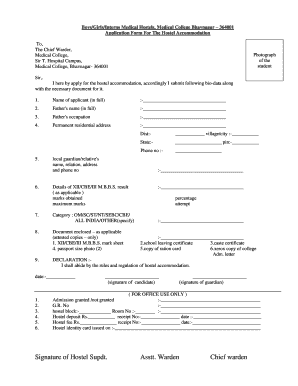 Hostel Form PDF