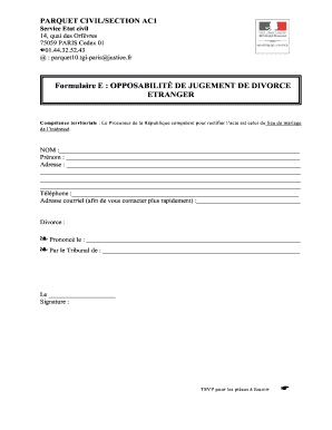 Papier De Divorce PDF  Form