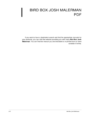 Bird Box Book PDF  Form