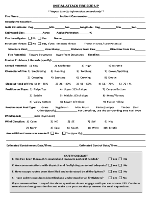 Printable Fire Scene Size Up Cheat Sheet  Form