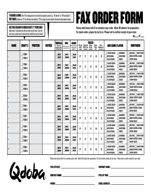 Qdoba Menu Pdf Form Fill Out And Sign