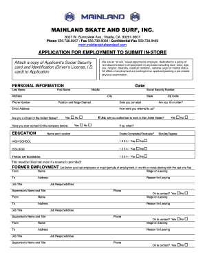 Mainland Application  Form