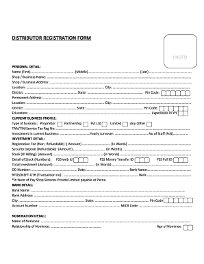 Distributor Registration Form