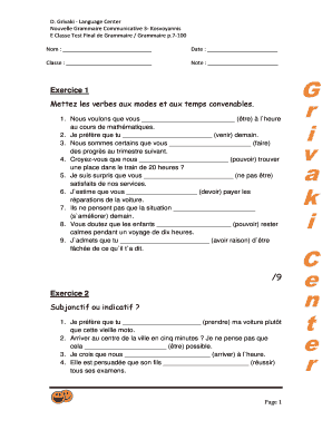 Exercice 1 Mettez Les Verbes Aux Modes Et Aux Language Center Language Center  Form