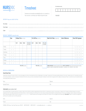 Nursdoc Timesheet  Form