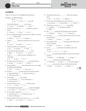 English File Advanced PDF  Form