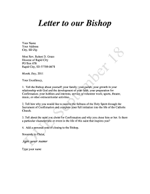 Letter to Bishop Format